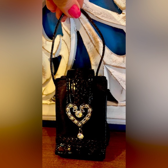 Vintage Brighton Small Bag w/ Rhinestone Heart & Strap - Picture 4 of 11